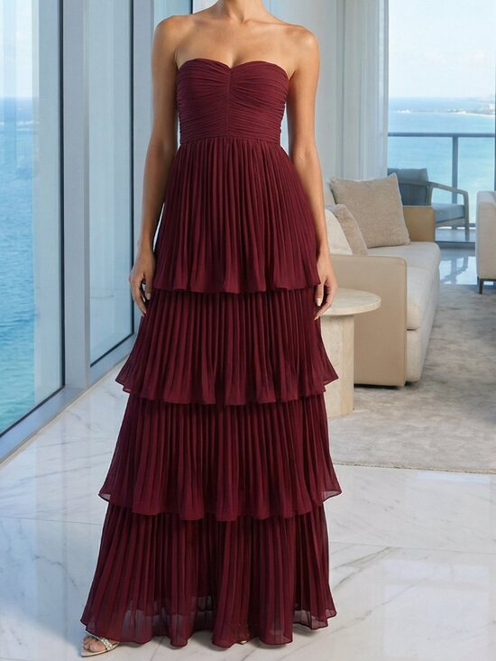 Lulus Dresses & Skirts - NWT LULU'S Seriously Sensational tiered strapless maxi dress plum